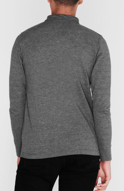 Thumbnail: Pierre Cardin Plain Long Sleeve Polo Shirt Mens
