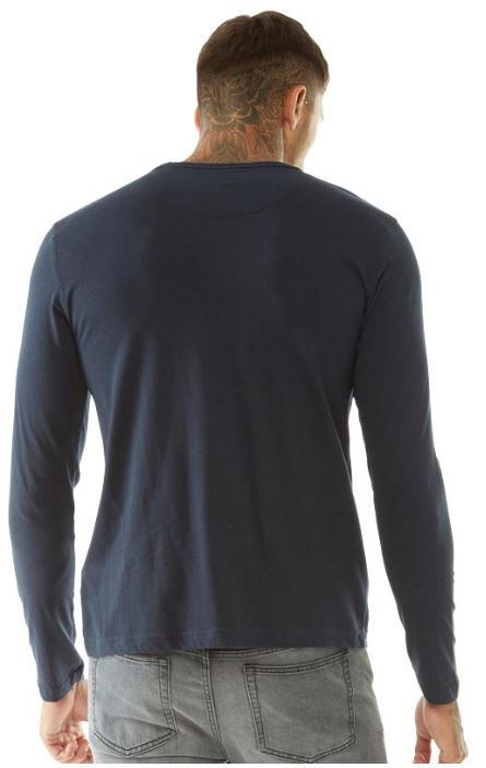 Thumbnail: Brave Soul Mens Prague Crew Neck Sweatshirt Navy