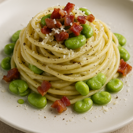 Rezepter vun der Woch: Salade Croquante, Soupe Rustique, Chitarra aux Fèves & Wok de Shiitakés