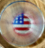 Thumbnail: Handcrafted USA Flag Bedazzled Coaster with sparkling gems and rhinestones, perfect for patriotic celebrations. 2024 flag dec