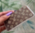 blisovi fe 1.5/30 Bedazzled birth control case with Louis Vuitton design and rhinestones.