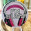 Thumbnail: Bedazzled coaster featuring pink headphones, perfect for gamers. hot pink rhinestones