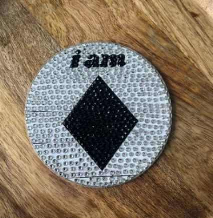 Thumbnail: Cozy "Apres Ski Set" coaster for skiers and snowboarders. bedazzled ski, bedazzled snowboarding. killington decor