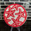 Thumbnail: A handcrafted rhinestone coaster with a red starfish design, displayed on a wooden tray with a cork backing