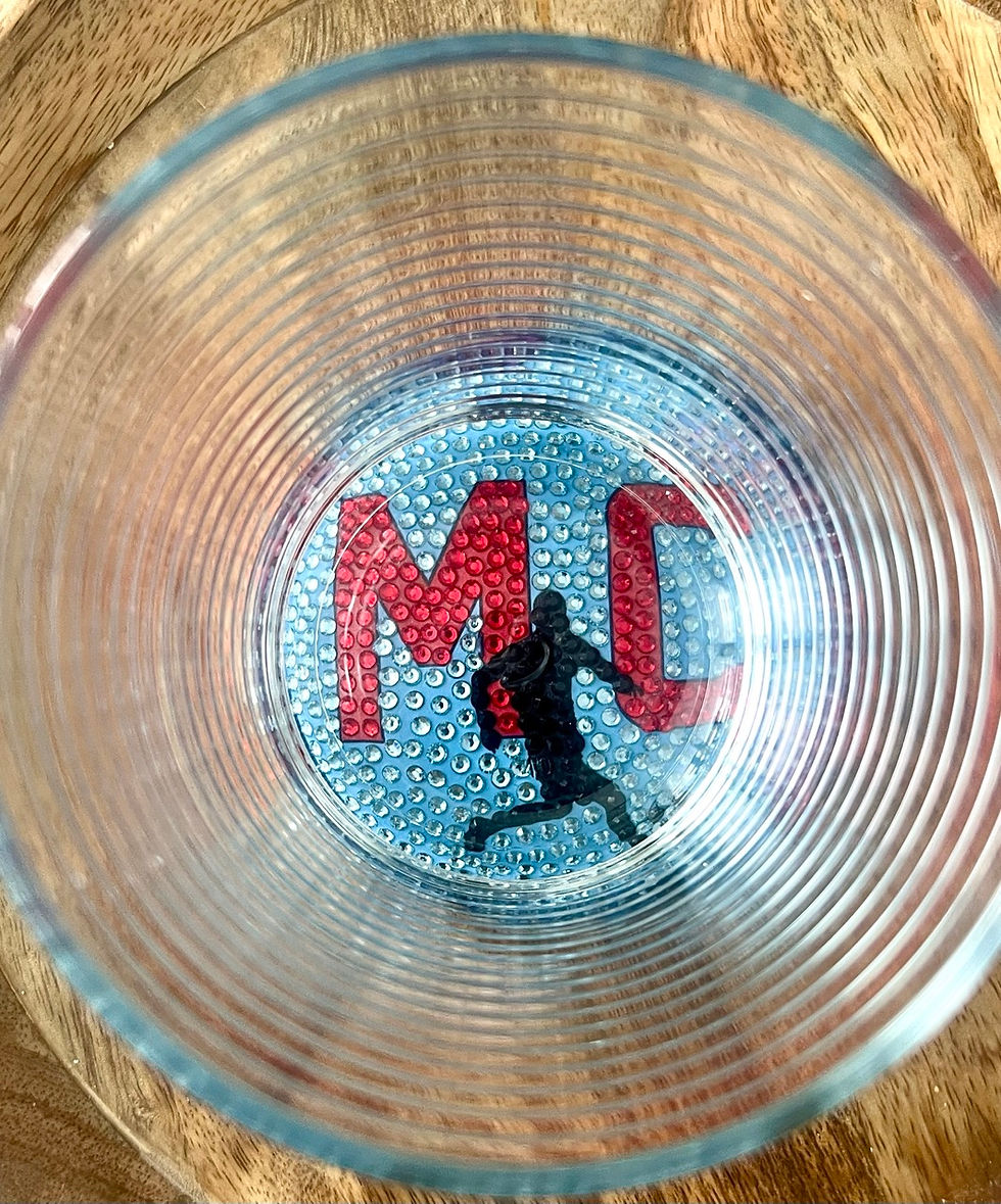 Thumbnail: FC Manchester City colors Bedazzled Coaster with a soccer player design, perfect for Manchester City football fans