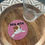 Thumbnail: pink bedazzled coaster with pink rhinestones and dog mom lettering