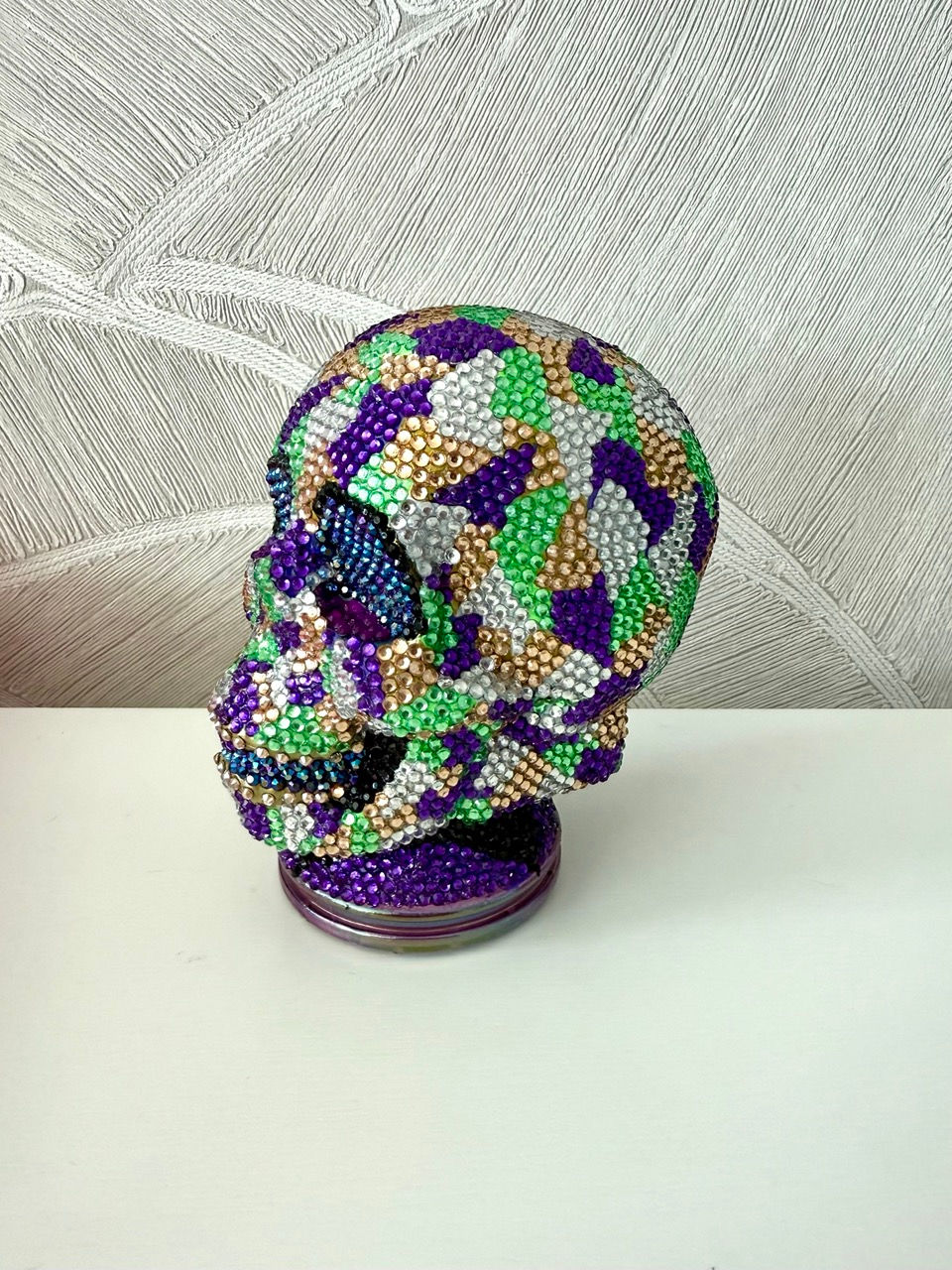 Side of skull with rhinestones