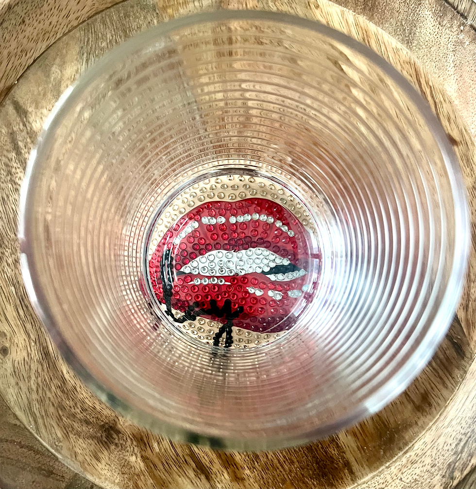 Thumbnail: Bedazzled coaster featuring beautiful red lips, perfect for makeup enthusiasts. hot red lips. sephora lip stain. best lips