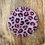 Thumbnail: Bedazzled coaster with a pink leopard/cheetah print, perfect for pink-themed décor. hot pink rhinestones