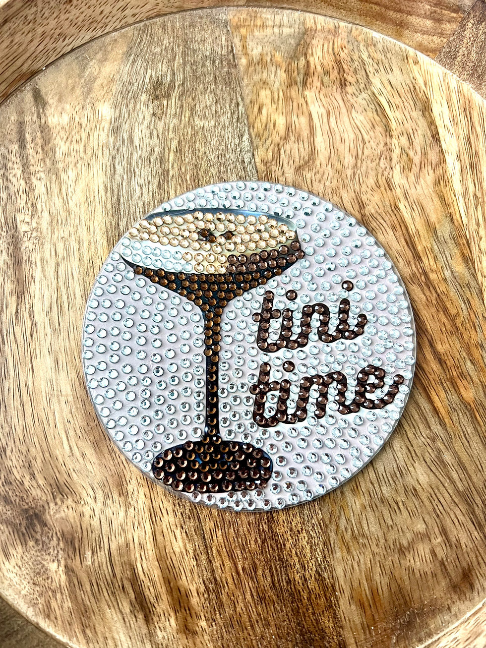Thumbnail: bedazzled Coaster displaying an espresso martini design, ideal for coffee lovers and cocktail aficionados