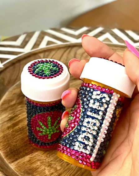 Thumbnail: marijuna edibles picture. bedazzled marijuana. marijuana decor