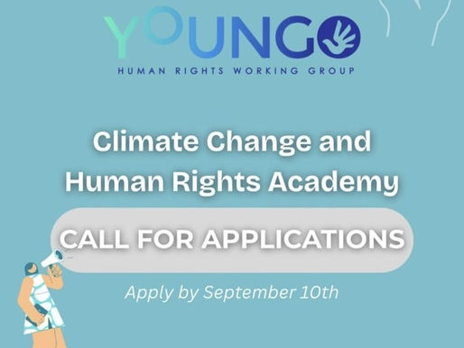 CHAMADA PARA CANDIDATURAS YOUNGO: Academia sobre Mudanças Climáticas e Direitos Humanos
