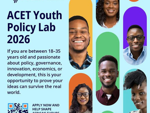 LABORATÓRIO DE POLÍTICAS PARA A JUVENTUDE 2026 do Centro Africano para a Transformação Econômica (ACET) para jovens africanos - oportunidade para cidadãos dos PALOP