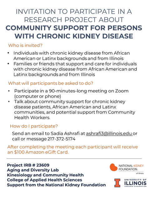 Research Project: Community Support for People with CKD