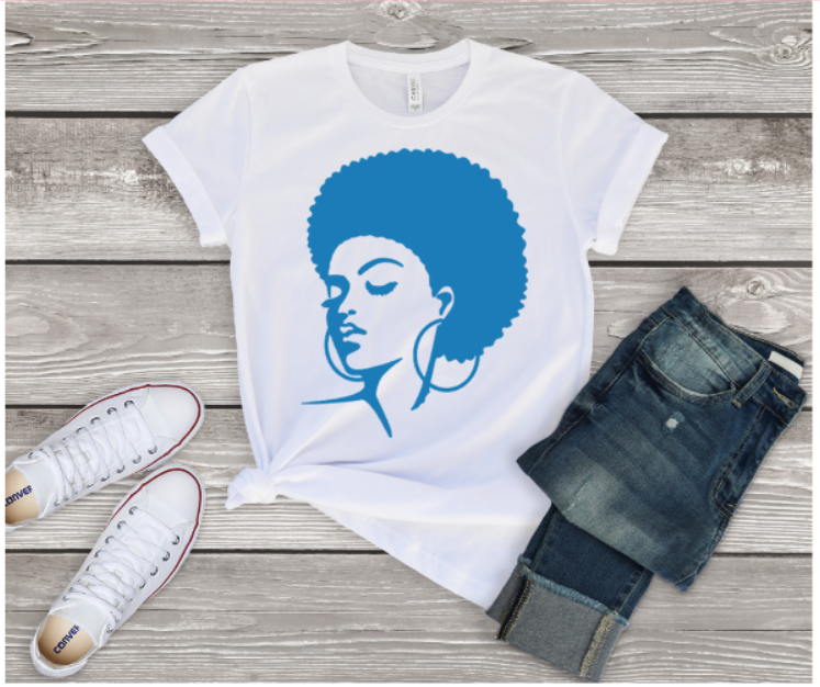 Glitter Blue Afro Tee