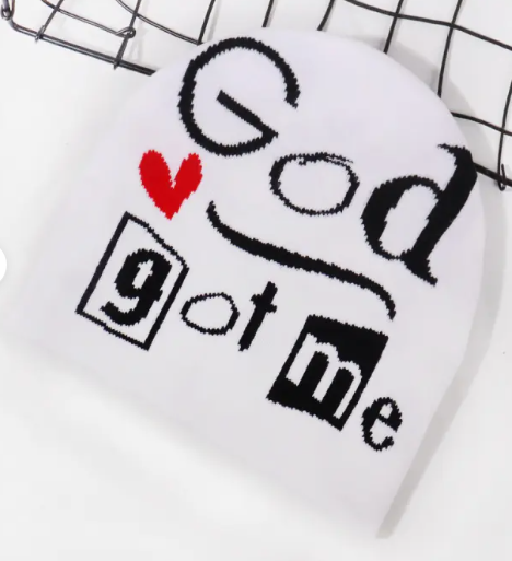 Thumbnail: “God Got Me” Beanie Hat with Red Heart | Christian Faith Knit Cap | Inspir
