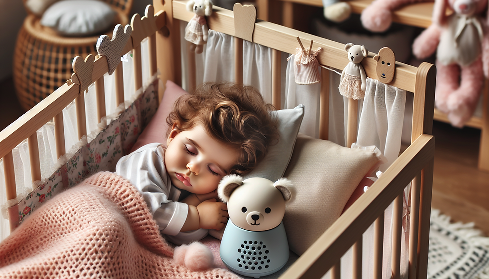 Baby with white noise machine