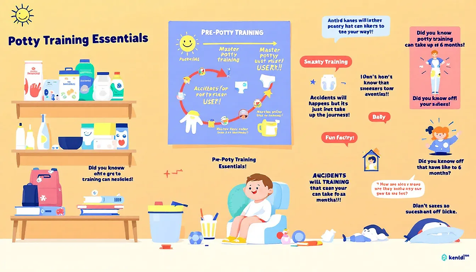 A visual guide on tips to make potty training easier for children, including various methods and tools.