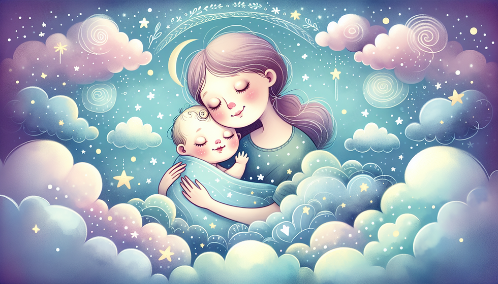 An illustration of a sleeping baby being gently burped, highlighting the importance of burping a sleeping baby.