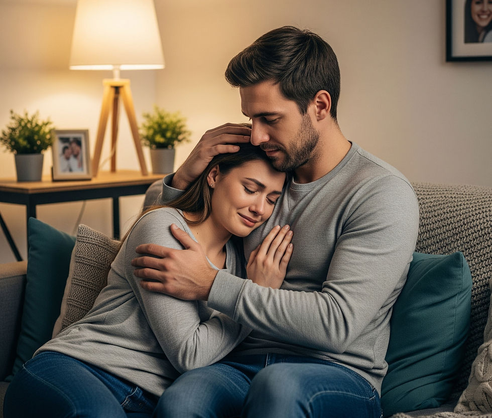 Close-up view of a serene landscape with a calm lake and surrounding trees