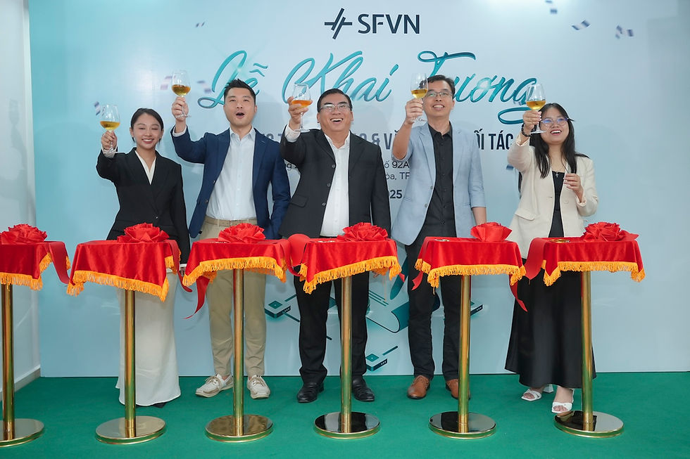 Representatives from SFVN and Straits Academy during the grand opening ceremony of SFVN Academy