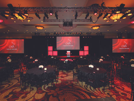 3 Screens, Colored Lighting, and Fundraiser Setting