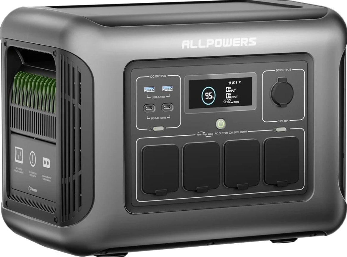 ALLPOWERS R1500 LITE Portable Power Station, 1600W, Optional Solar Panel