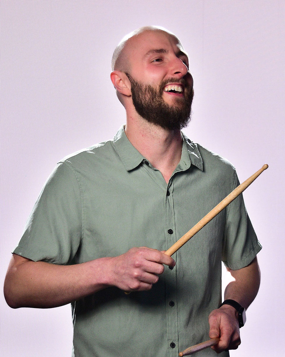 Daniel Busche, Technical Director at Damascus Road Community Church love to play the drums in his spare time