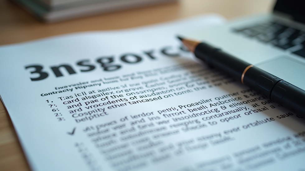 Close-up view of a vehicle shipment contract and insurance documents