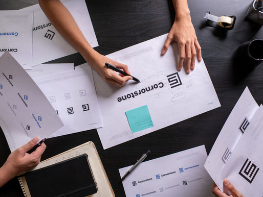 Group brainstorming logo design