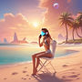 attractive female with at the beach talking on the phone.jpg