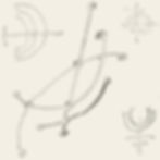 The cover for Rachel Adderley aka REA's Crop Circles EP, showing abstract black line drawings of branching, runic shapes on a beige background, with no visible text.