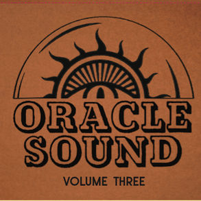 The cover for Richard Norris's Oracle Sound Three album showing a brown cover with a black sun design, text "ORACLE SOUND" and "VOLUME THREE" in bold. Retro, earthy aesthetic.