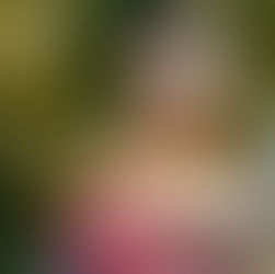 The cover for Ema Jean's, "Kiss the Sun" single, showing a blurred image of Ema Jean in a pink top with soft motion lines. Background is leafy, with green and golden hues. Dreamy, abstract feel.