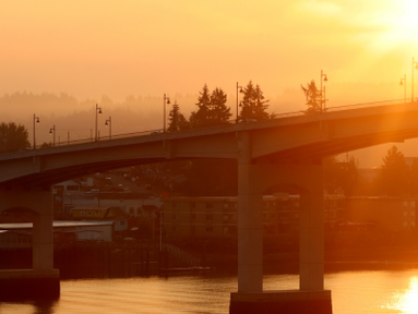 Manette Bridge on a smoky day