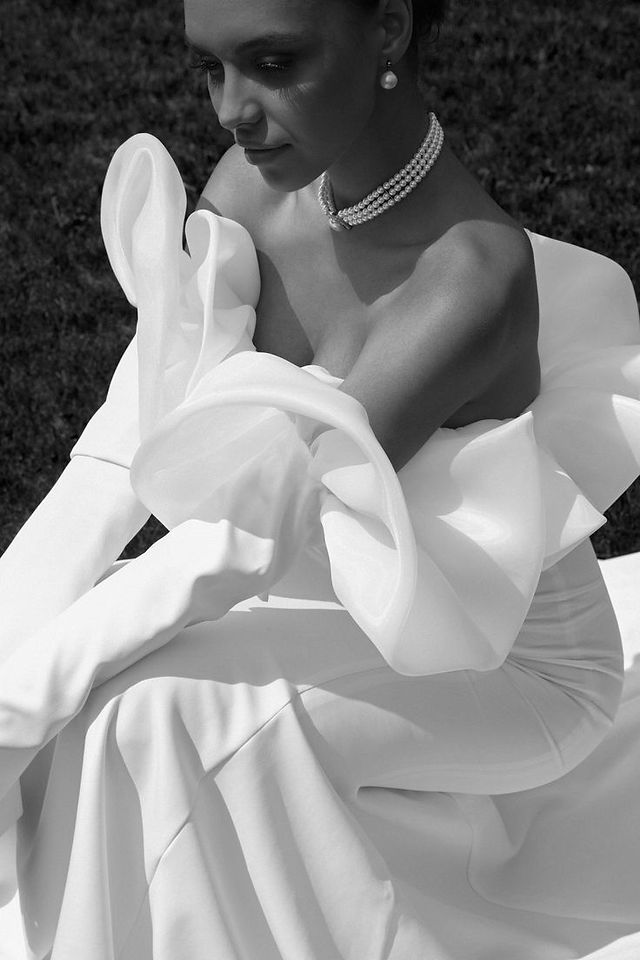 Bride in trending dress
