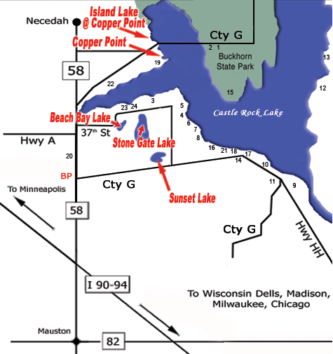 Map of Castle Rock Lake