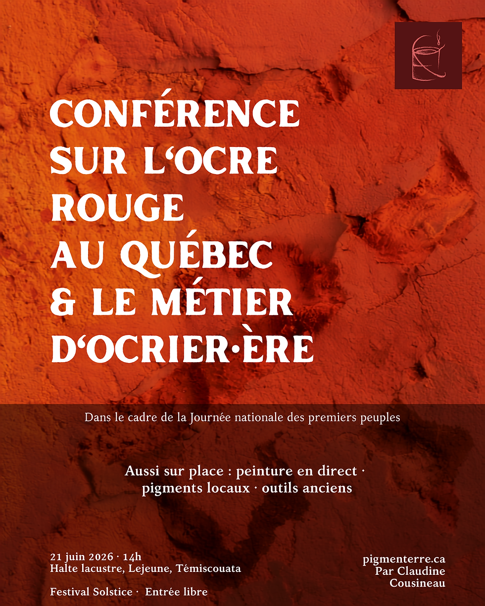 Conférence : L'ocre rouge au Québec et le métier d'ocrier