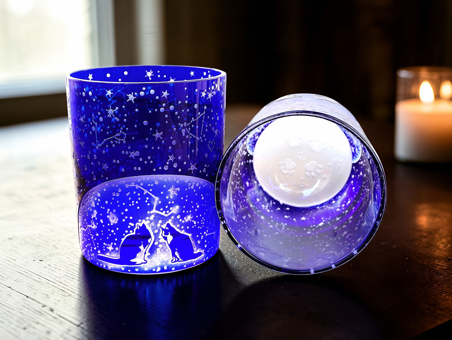 恋月夜の星座グラス【底面肉球Ver】