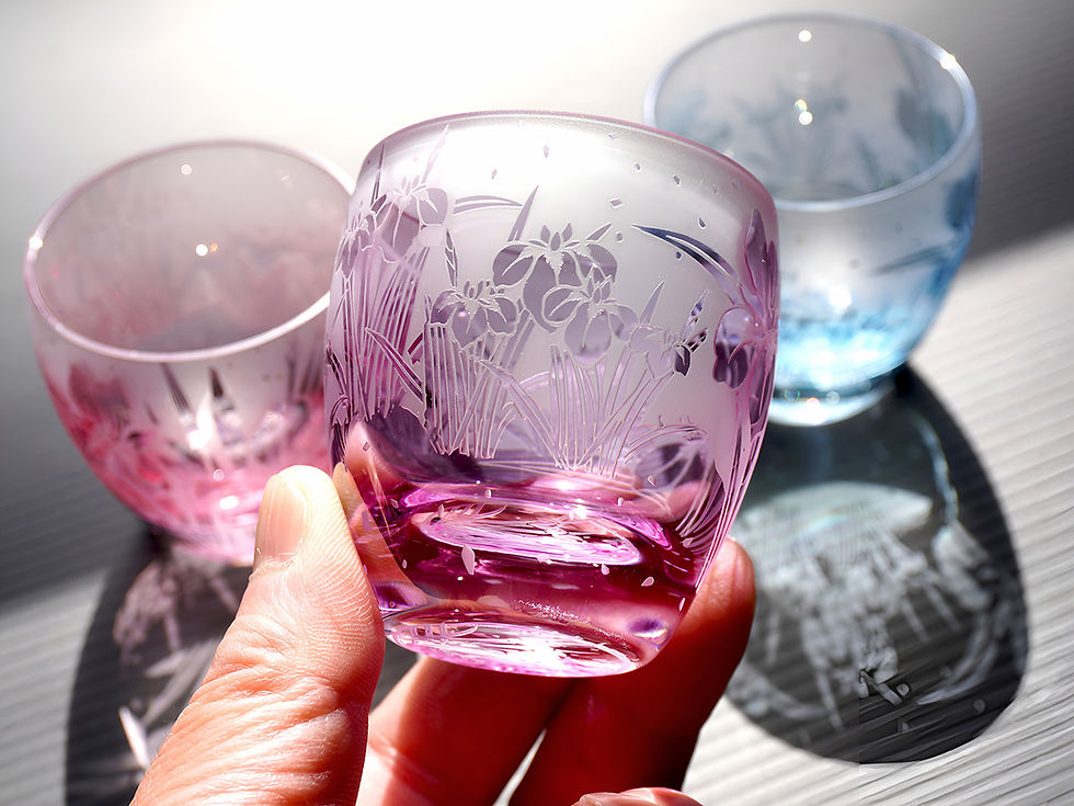 サムネイル： 淡彩華菖蒲のお猪口