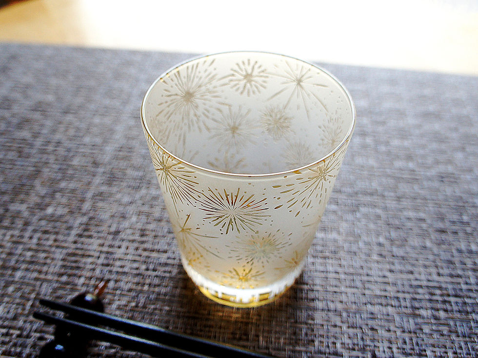 琥珀華火の街グラス