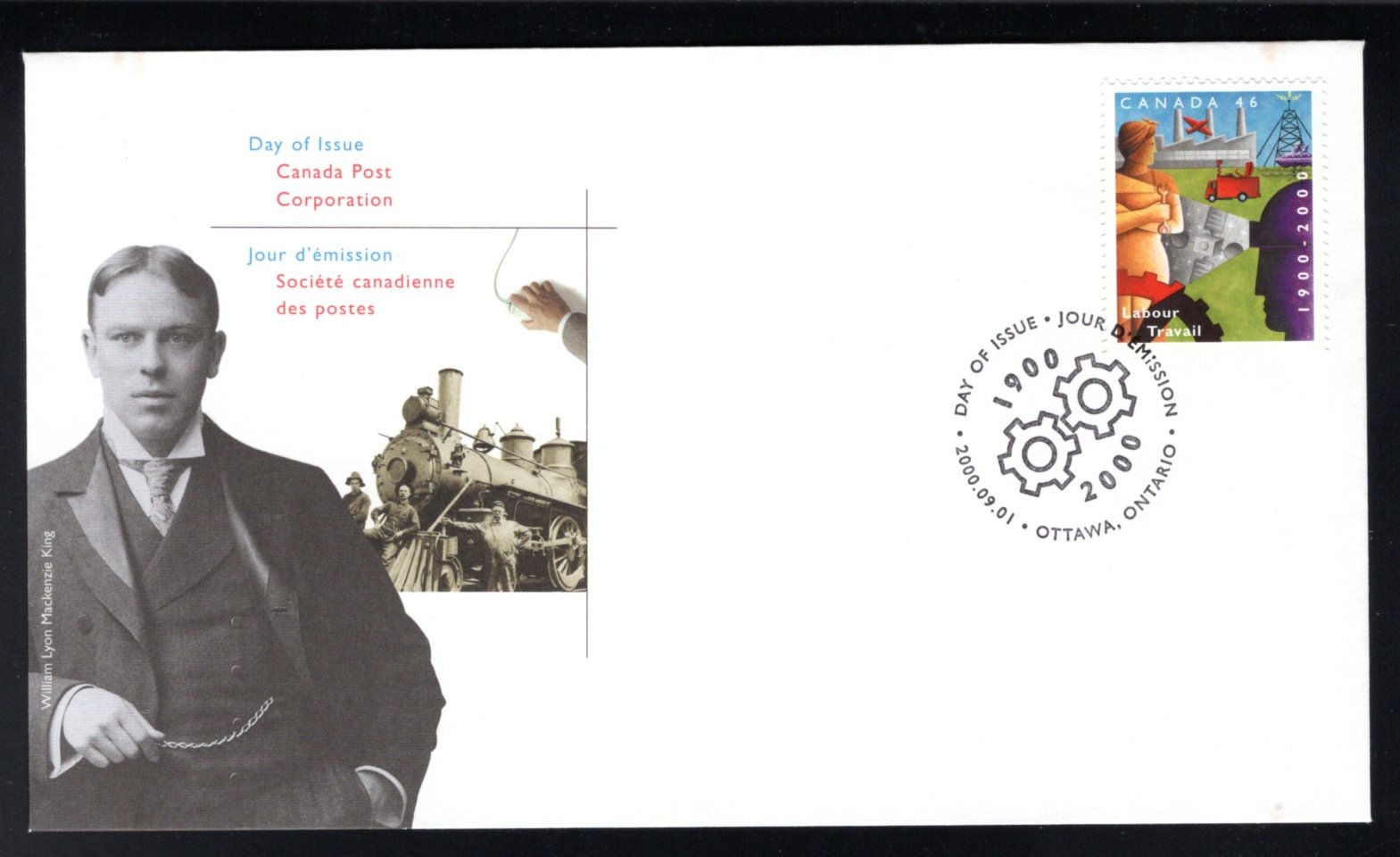1866, FDC, Canada, Department of Labour, 46c, 2000, Sep 1