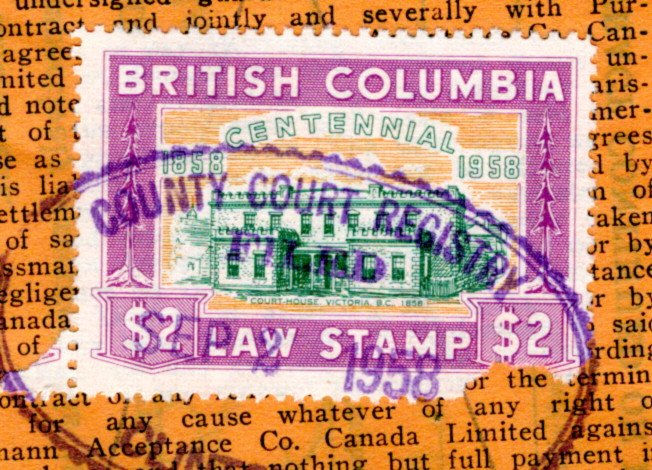 Thumbnail: van Dam BCL50 w/fault on British Columbia Legal Document Piece, Canada Revenue