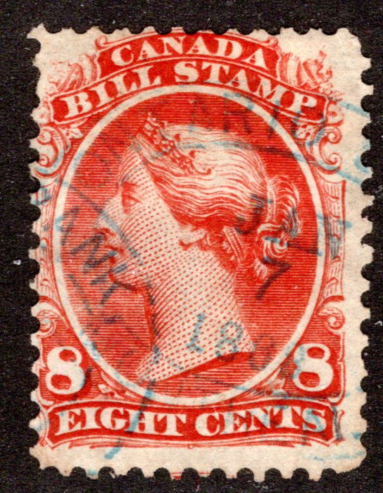 FB25, van Dam , 8c red, p.12, Used, Ontario Bank, Canada, 1865 2nd Bill Issue