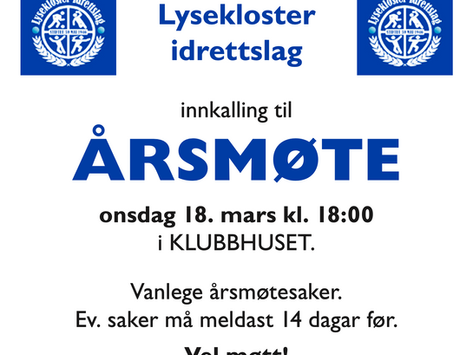 Velkommen til årsmøte