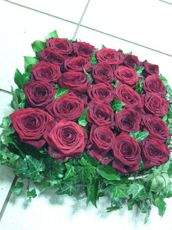 Coussin carré roses rouges
