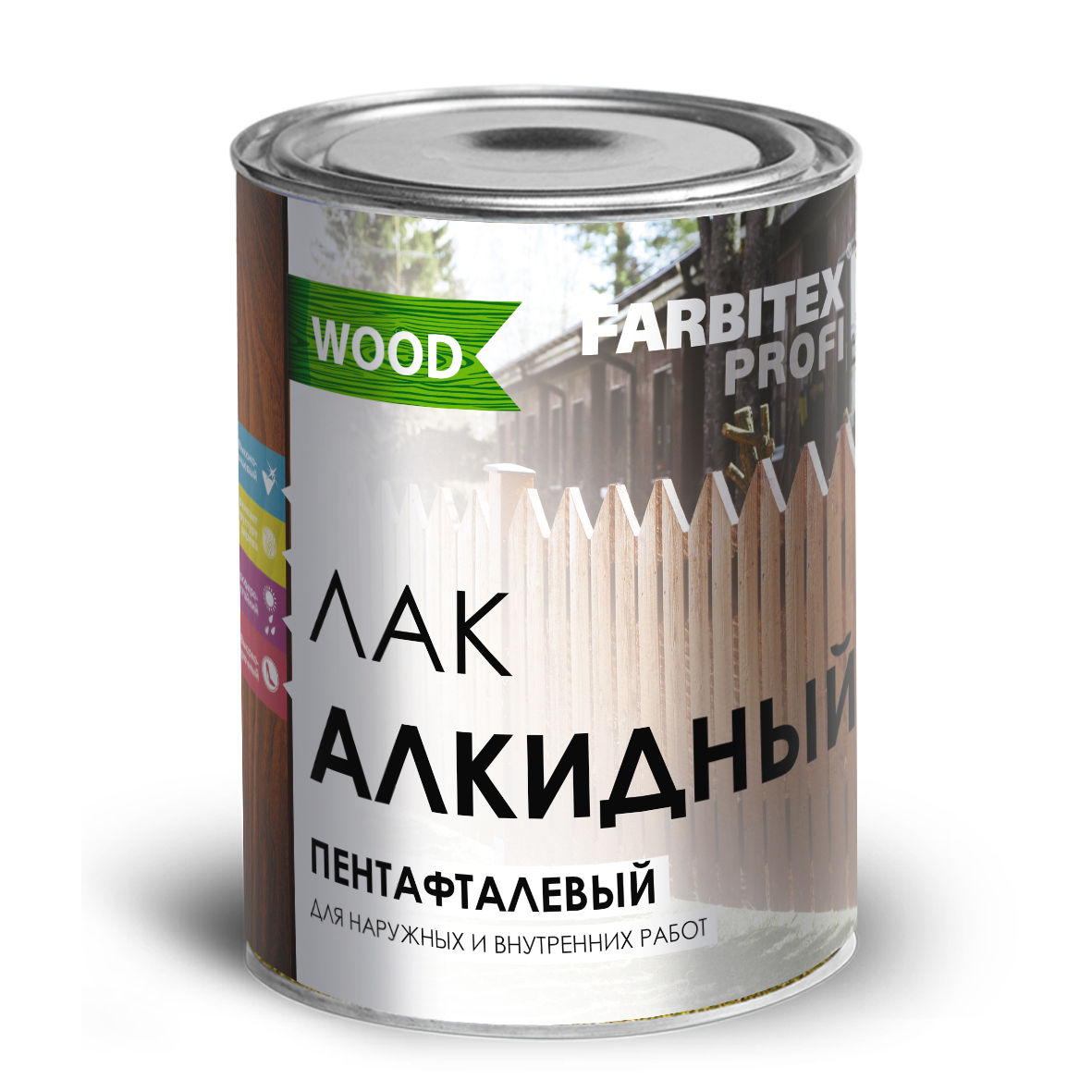Лак алкидный пентафталевый высоко-глянцевый (0,810кг) Farbitex Profi WOOD