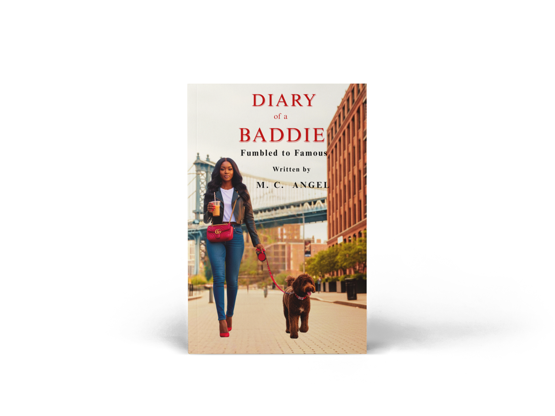 Front book cover photo of the 6X9 paperback book of Diary of a Baddie Fumbled to Famous by M. C. Angel