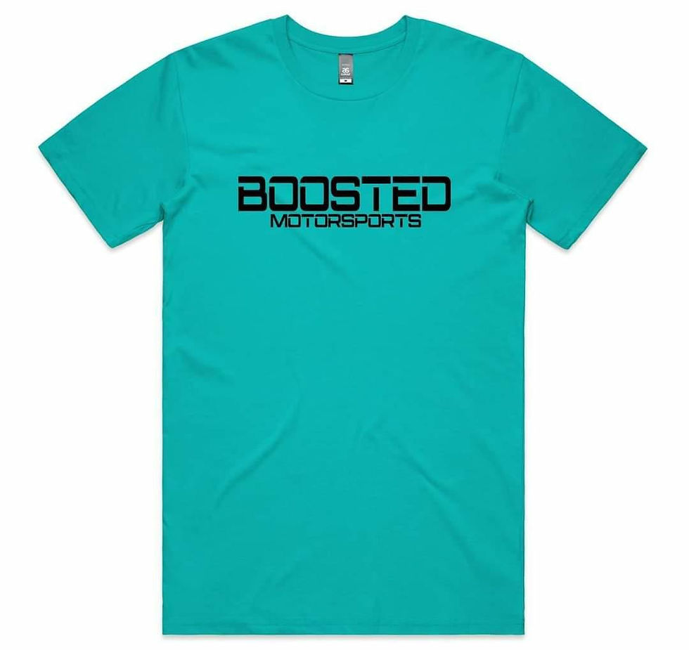 Boosted Motorsports teal tee shirt