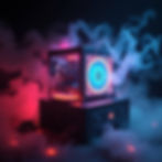 Quantum computer, mystic enchanting environment, gentle color contrasts, dreamlike atmosph